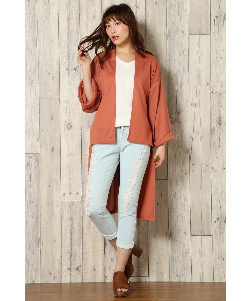 VENCEEXCHANGE（ヴァンスエクスチェンジ）の「ステップヘムワイドスリーブガウン            （カーディガン/ボレロ・レディース・ダークカーキ/ブラック/グレー/その他21・MEDIUM）」の19枚目の写真