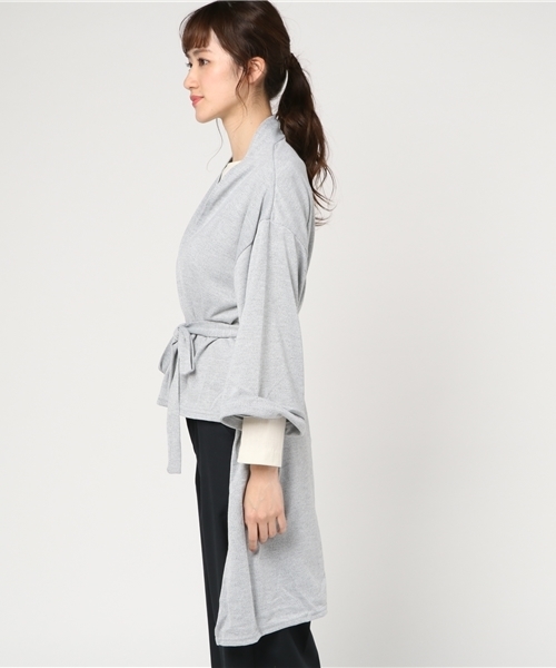 VENCEEXCHANGE（ヴァンスエクスチェンジ）の「ステップヘムワイドスリーブガウン            （カーディガン/ボレロ・レディース・ダークカーキ/ブラック/グレー/その他21・MEDIUM）」の6枚目の写真
