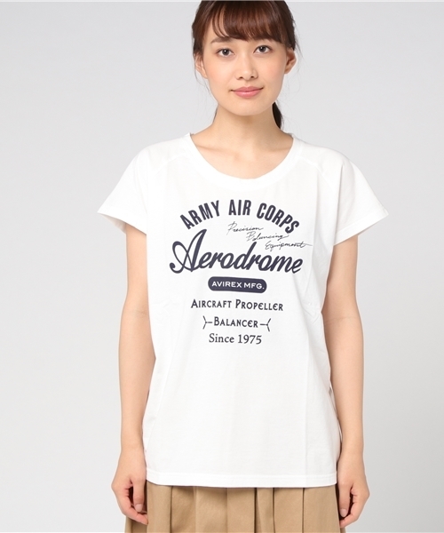 AVIREX(アヴィレックス)の「avirex/ アヴィレックス/ ARMY AIR CORP TEE/ アーミー エアコープ ティーシャツ(Tシャツ/カットソー・レディース・ネイビー/オフホワイト・FREE)」の3枚目の写真