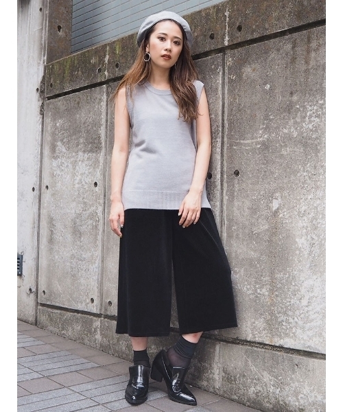 MURUA（ムルーア）の「ウォッシャブルニットタンクトップ（ニット/セーター・レディース・グレー/グリーン/オレンジ/ブラック・FREE）」の6枚目の写真