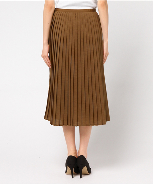 un dix cors（アンディコール）の「ドライポプリンプリーツスカート（スカート・レディース・キャメル/チャコールグレー・ﾌﾘ-）」の5枚目の写真