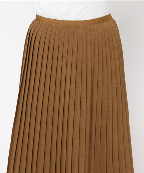 un dix cors（アンディコール）の「ドライポプリンプリーツスカート（スカート・レディース・キャメル/チャコールグレー・ﾌﾘ-）」の6枚目の写真