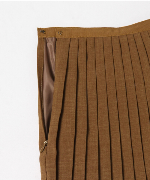 un dix cors（アンディコール）の「ドライポプリンプリーツスカート（スカート・レディース・キャメル/チャコールグレー・ﾌﾘ-）」の8枚目の写真