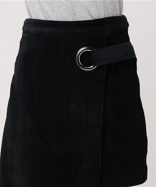 MURUA（ムルーア）の「ワイドコーデュロイミニスカート（スカート・レディース・グリーン/ブラック/キャメル・1/2）」の4枚目の写真