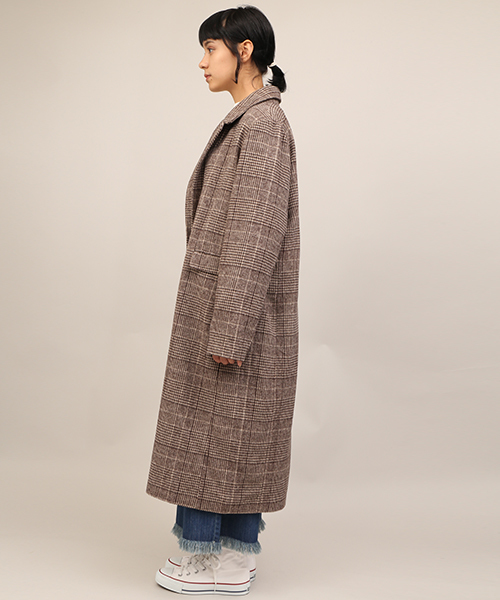 PUNYUS（プニュズ）の「グレンチェックチェスターコート（チェスターコート・レディース・ブラウン系その他/グレー系その他・2/3/4/1）」の10枚目の写真