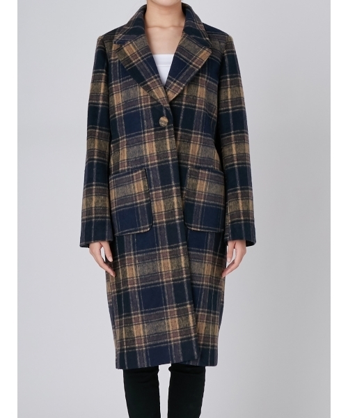 dazzlin(ダズリン)の「チェックチェスターコート(チェスターコート・レディース・マスタード/ネイビー/ブラウン・SMALL/MEDIUM)」の20枚目の写真