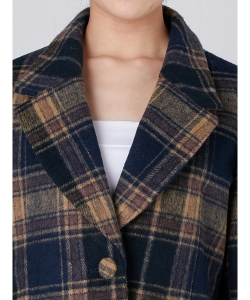 dazzlin(ダズリン)の「チェックチェスターコート(チェスターコート・レディース・マスタード/ネイビー/ブラウン・SMALL/MEDIUM)」の11枚目の写真