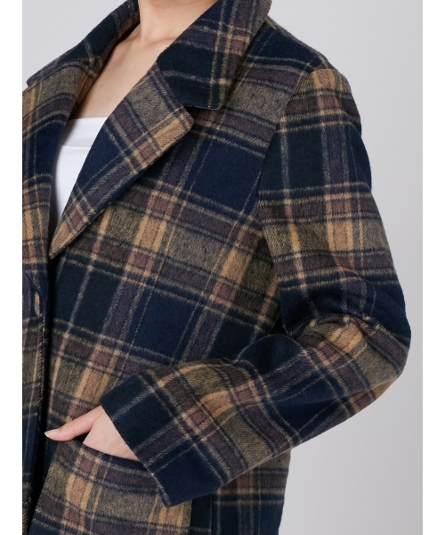 dazzlin(ダズリン)の「チェックチェスターコート(チェスターコート・レディース・マスタード/ネイビー/ブラウン・SMALL/MEDIUM)」の10枚目の写真