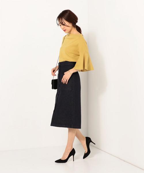 Jewel Changes（ジュエルチェンジズ）の「JC デニム ポケット付 タイトスカート（スカート・レディース・ネイビー・38/34/36）」の2枚目の写真