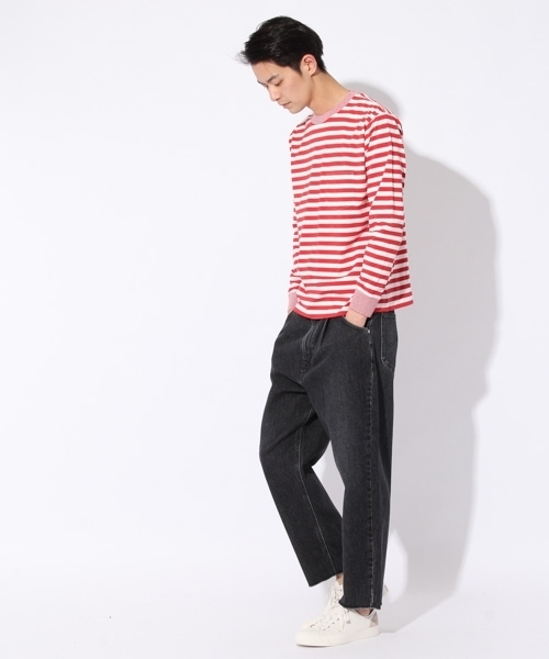 niko and...（ニコアンド）の「USAコットンボーダーロングスリーブTシャツ（Tシャツ/カットソー・メンズ・ネイビー/グレー/レッド/イエロー・MEDIUM/LARGE）」の8枚目の写真