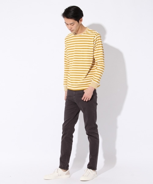 niko and...（ニコアンド）の「USAコットンボーダーロングスリーブTシャツ（Tシャツ/カットソー・メンズ・ネイビー/グレー/レッド/イエロー・MEDIUM/LARGE）」の17枚目の写真