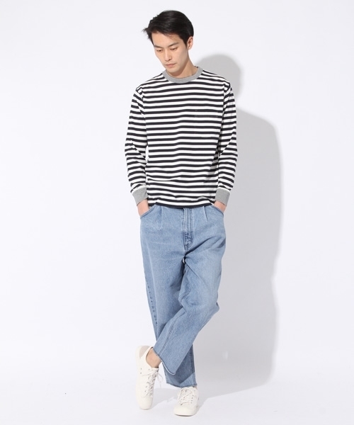 niko and...（ニコアンド）の「USAコットンボーダーロングスリーブTシャツ（Tシャツ/カットソー・メンズ・ネイビー/グレー/レッド/イエロー・MEDIUM/LARGE）」の12枚目の写真