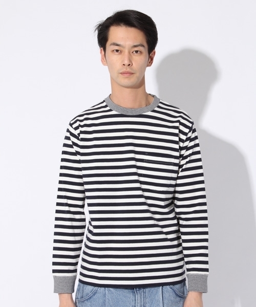 niko and...（ニコアンド）の「USAコットンボーダーロングスリーブTシャツ（Tシャツ/カットソー・メンズ・ネイビー/グレー/レッド/イエロー・MEDIUM/LARGE）」の10枚目の写真