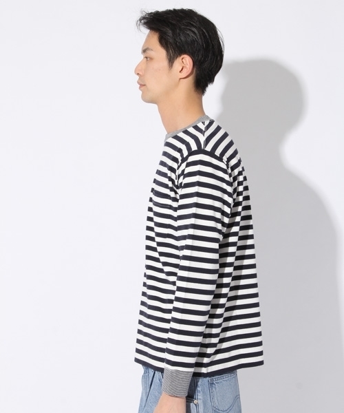 niko and...（ニコアンド）の「USAコットンボーダーロングスリーブTシャツ（Tシャツ/カットソー・メンズ・ネイビー/グレー/レッド/イエロー・MEDIUM/LARGE）」の16枚目の写真