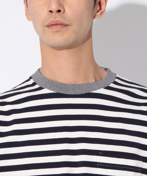 niko and...（ニコアンド）の「USAコットンボーダーロングスリーブTシャツ（Tシャツ/カットソー・メンズ・ネイビー/グレー/レッド/イエロー・MEDIUM/LARGE）」の6枚目の写真