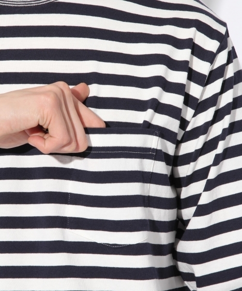 niko and...（ニコアンド）の「USAコットンボーダーロングスリーブTシャツ（Tシャツ/カットソー・メンズ・ネイビー/グレー/レッド/イエロー・MEDIUM/LARGE）」の9枚目の写真