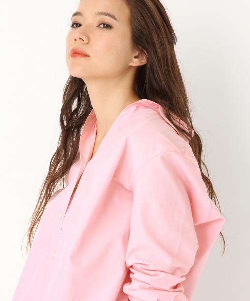 rosymonster ピンクロングシャツ ドゥー ベル Doux Belle ストライプシャツ ロングシャツ シャツ