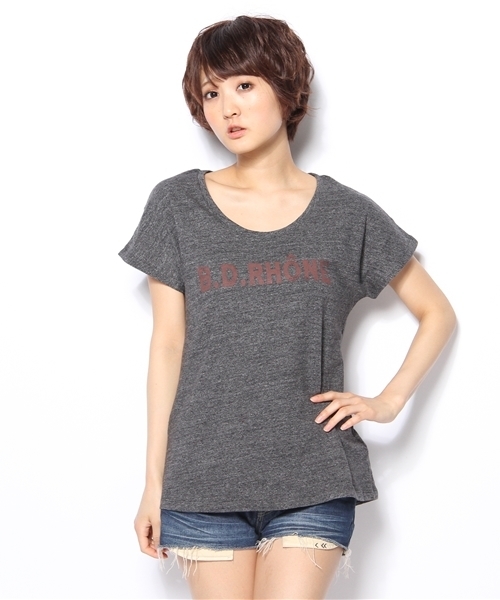 SHIPS for women(シップスフォーウィメン)の「★★liflattie:プリントTシャツ(Tシャツ/カットソー・レディース・ナチュラル/ダークグレー/グリーン・ONE SIZE)」の2枚目の写真