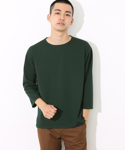 ADAM ET ROPE'（アダムエロペ）の「ストレッチツイルTシャツ（Tシャツ/カットソー・メンズ・ブラック/グリーン/マスタード・M/L）」の3枚目の写真