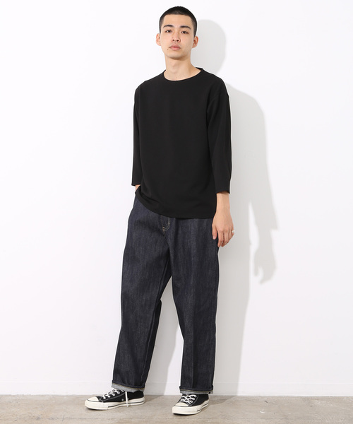 ADAM ET ROPE'（アダムエロペ）の「ストレッチツイルTシャツ（Tシャツ/カットソー・メンズ・ブラック/グリーン/マスタード・M/L）」の4枚目の写真