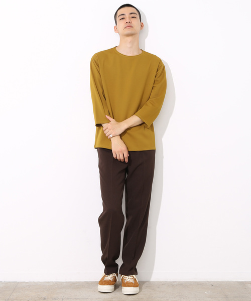 ADAM ET ROPE'（アダムエロペ）の「ストレッチツイルTシャツ（Tシャツ/カットソー・メンズ・ブラック/グリーン/マスタード・M/L）」の6枚目の写真