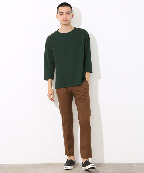 ADAM ET ROPE'（アダムエロペ）の「ストレッチツイルTシャツ（Tシャツ/カットソー・メンズ・ブラック/グリーン/マスタード・M/L）」の13枚目の写真