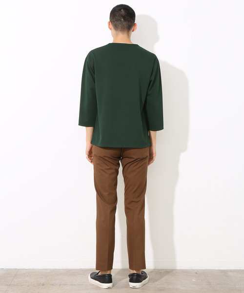 ADAM ET ROPE'（アダムエロペ）の「ストレッチツイルTシャツ（Tシャツ/カットソー・メンズ・ブラック/グリーン/マスタード・M/L）」の16枚目の写真