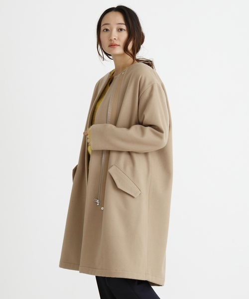 Munich（ミューニック）の「スーパー100'Sライトメルトノーカラーコート（モッズコート・レディース・ベージュ/カーキ/ブルー/チャコールグレー・S/XS）」の3枚目の写真
