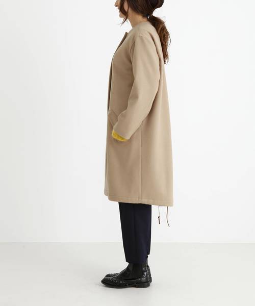 Munich（ミューニック）の「スーパー100'Sライトメルトノーカラーコート（モッズコート・レディース・ベージュ/カーキ/ブルー/チャコールグレー・S/XS）」の6枚目の写真