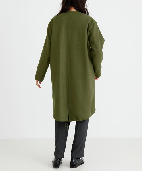 Munich（ミューニック）の「スーパー100'Sライトメルトノーカラーコート（モッズコート・レディース・ベージュ/カーキ/ブルー/チャコールグレー・S/XS）」の13枚目の写真