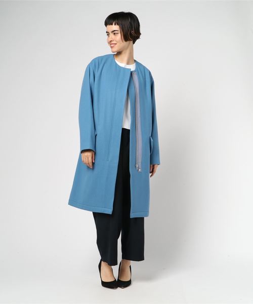 Munich（ミューニック）の「スーパー100'Sライトメルトノーカラーコート（モッズコート・レディース・ベージュ/カーキ/ブルー/チャコールグレー・S/XS）」の17枚目の写真