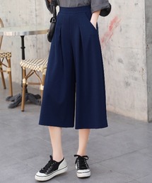 スカーチョ きれいめシルエット 七分丈ワイドパンツ