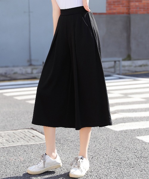 セール】スカーチョ きれいめシルエット 七分丈ワイドパンツ