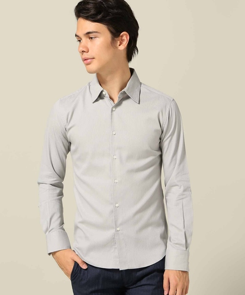 EDIFICE（エディフィス）の「コットンピケ レギュラースポーツシャツ（シャツ/ブラウス・メンズ・グレー/ホワイト/タン/ネイビー・44/46/48/50）」の3枚目の写真