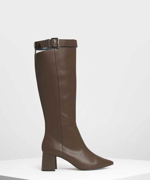CHARLES & KEITH(チャールズ & キース)の「バックルストラップディテールニーブーツ / Buckled Strap Detail Knee Boots(ブーツ・レディース・ブラック/グリーン系その他/ブラック系その他2・23cm/23.5cm/24.5cm/25cm)」の3枚目の写真