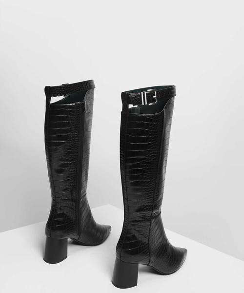 CHARLES & KEITH(チャールズ & キース)の「バックルストラップディテールニーブーツ / Buckled Strap Detail Knee Boots(ブーツ・レディース・ブラック/グリーン系その他/ブラック系その他2・23cm/23.5cm/24.5cm/25cm)」の12枚目の写真
