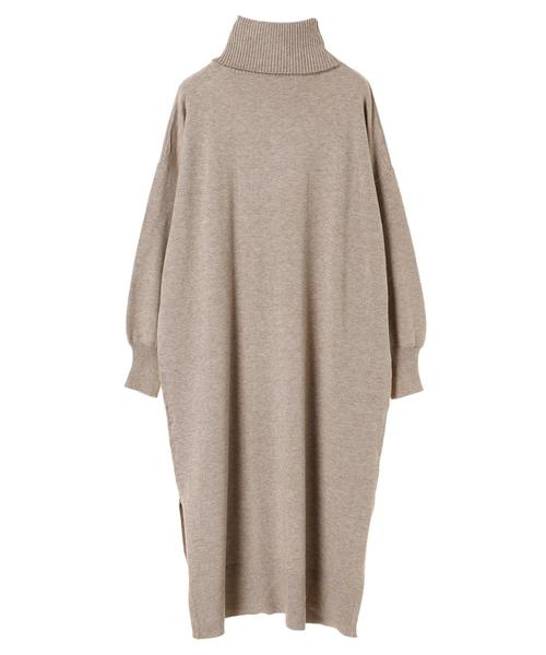 Editt by YECCA VECCA（エディットバイイェッカヴェッカ）の「・タートルニットワンピース（ワンピース・レディース・チャコールグレー/ベージュ/パープル/アイボリー・FREE）」の15枚目の写真