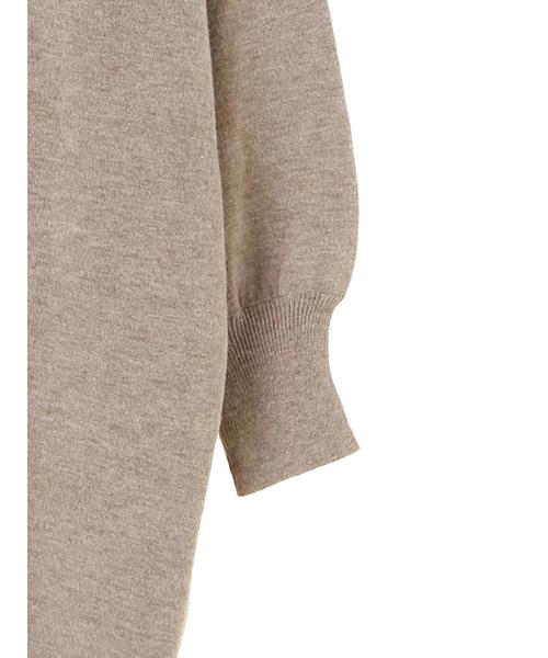 Editt by YECCA VECCA（エディットバイイェッカヴェッカ）の「・タートルニットワンピース（ワンピース・レディース・チャコールグレー/ベージュ/パープル/アイボリー・FREE）」の17枚目の写真