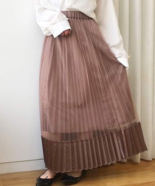apres jour(アプレジュール)の「サテン切替チュールプリーツスカート【ZOZOTOWN限定アイテム】(スカート・レディース・ブラック/パープル/モカ・フリー)」の15枚目の写真