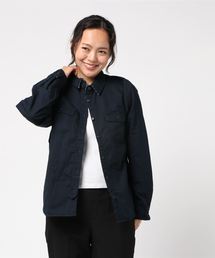 スラブツイル 裏フリース シャツジャケット
