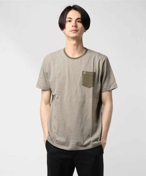 merc london(メルクロンドン)の「ポケット付きストライプTシャツ(Tシャツ/カットソー・メンズ・ブルー/ライトブラウン・MEDIUM/SMALL/LARGE/X-SMALL)」の4枚目の写真