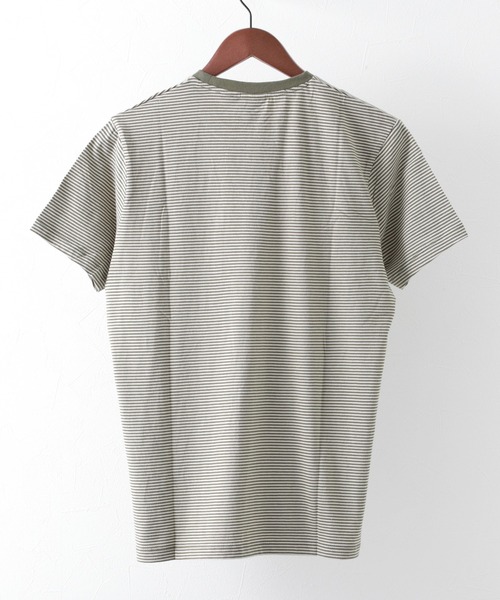 merc london(メルクロンドン)の「ポケット付きストライプTシャツ(Tシャツ/カットソー・メンズ・ブルー/ライトブラウン・MEDIUM/SMALL/LARGE/X-SMALL)」の3枚目の写真