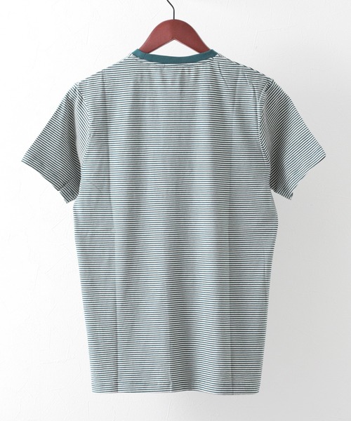 merc london(メルクロンドン)の「ポケット付きストライプTシャツ(Tシャツ/カットソー・メンズ・ブルー/ライトブラウン・MEDIUM/SMALL/LARGE/X-SMALL)」の5枚目の写真