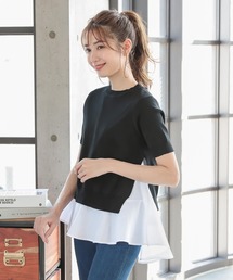 KOBE LETTUCE | シャツインナー×半袖ニットプルオーバーSET【2点セット】(シャツ/ブラウス)