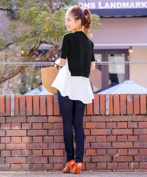 KOBE LETTUCE（コウベレタス）の「シャツインナー×半袖ニットプルオーバーSET【2点セット】（シャツ/ブラウス・レディース・パープル/グレー/ブラック/ブラック系その他/アイボリー/ラベンダー・FREE）」の12枚目の写真