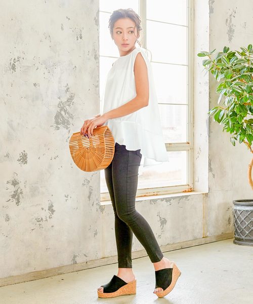 KOBE LETTUCE（コウベレタス）の「シャツインナー×半袖ニットプルオーバーSET【2点セット】（シャツ/ブラウス・レディース・パープル/グレー/ブラック/ブラック系その他/アイボリー/ラベンダー・FREE）」の13枚目の写真