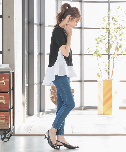 KOBE LETTUCE（コウベレタス）の「シャツインナー×半袖ニットプルオーバーSET【2点セット】（シャツ/ブラウス・レディース・パープル/グレー/ブラック/ブラック系その他/アイボリー/ラベンダー・FREE）」の21枚目の写真