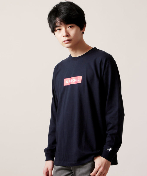 KANGOL(カンゴール)の「KANGOL カンゴール ボックスロゴ長袖 Tシャツ カットソー(Tシャツ/カットソー・メンズ・ホワイト/ブラック/ネイビー/ブラウン/グレー/グリーン・S/M/L/XL)」の6枚目の写真
