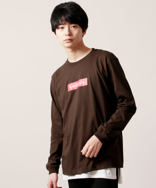 KANGOL(カンゴール)の「KANGOL カンゴール ボックスロゴ長袖 Tシャツ カットソー(Tシャツ/カットソー・メンズ・ホワイト/ブラック/ネイビー/ブラウン/グレー/グリーン・S/M/L/XL)」の5枚目の写真