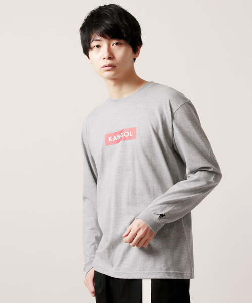 KANGOL(カンゴール)の「KANGOL カンゴール ボックスロゴ長袖 Tシャツ カットソー(Tシャツ/カットソー・メンズ・ホワイト/ブラック/ネイビー/ブラウン/グレー/グリーン・S/M/L/XL)」の4枚目の写真